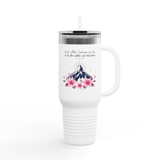 Floral Insulated Travel Mug - Adventure Awaits, Outdoor Lover Gift, 40oz Cup for Coffee, Camping, Travel, Nature Enthusiasts