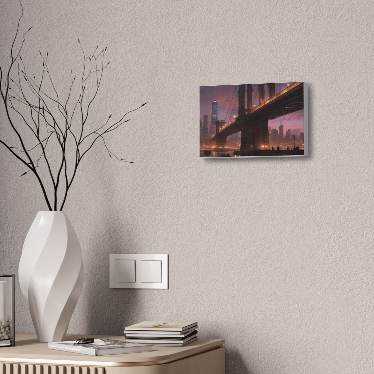 Canvas Stretched Wall Art, Brooklyn Bridge New York City