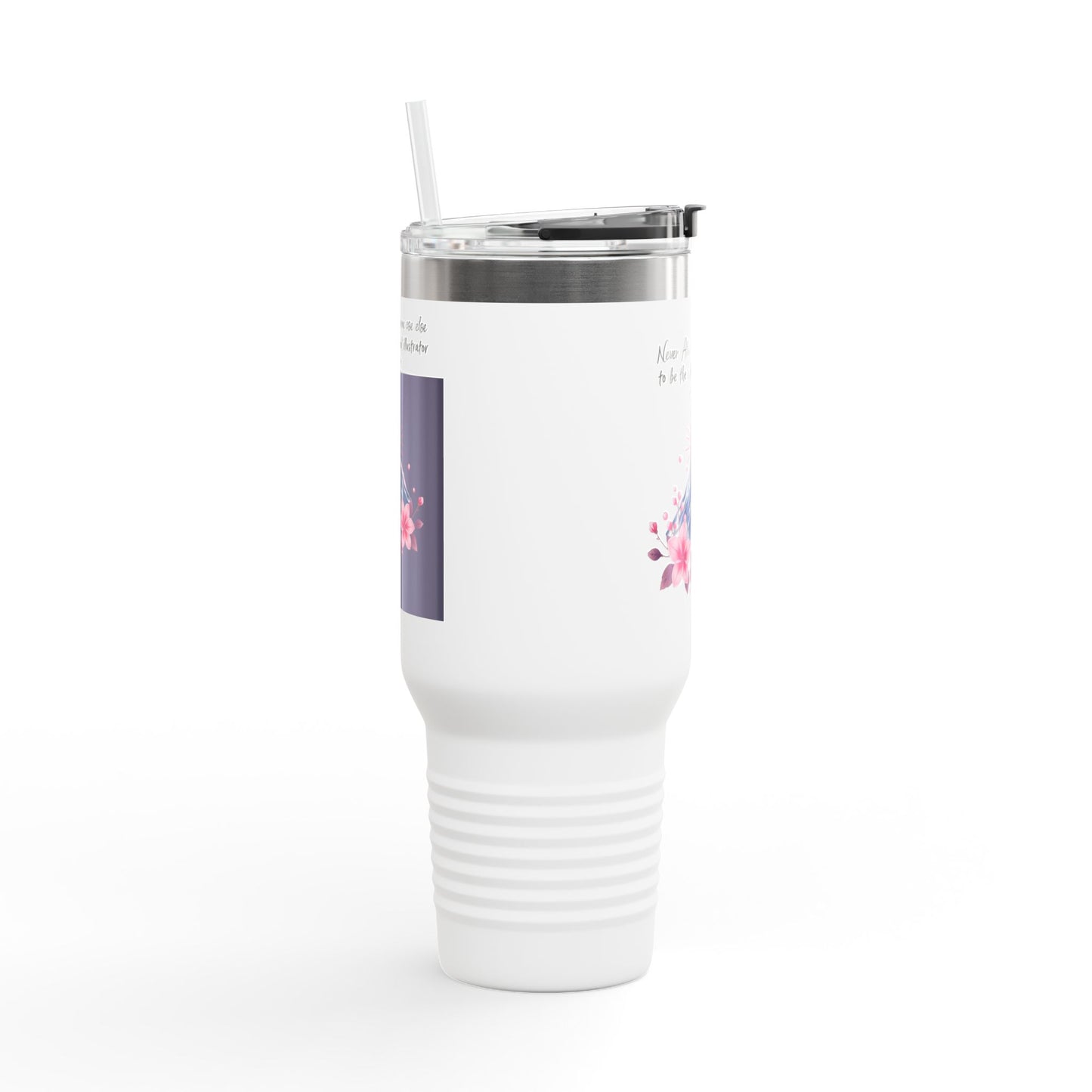 Floral Insulated Travel Mug - Adventure Awaits, Outdoor Lover Gift, 40oz Cup for Coffee, Camping, Travel, Nature Enthusiasts