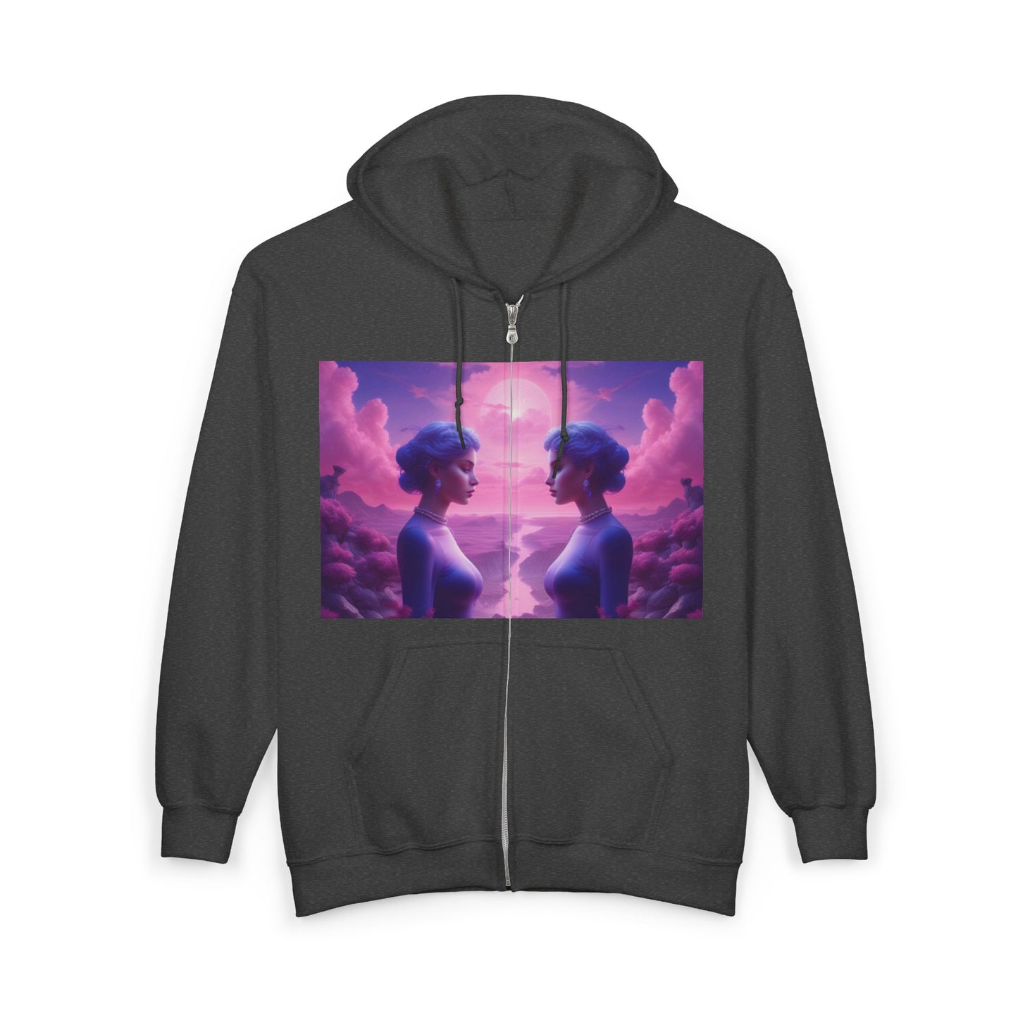 Gemini Zodiac Unisex Hoodie - Blue and Purple Twins Sign Sweatshirt