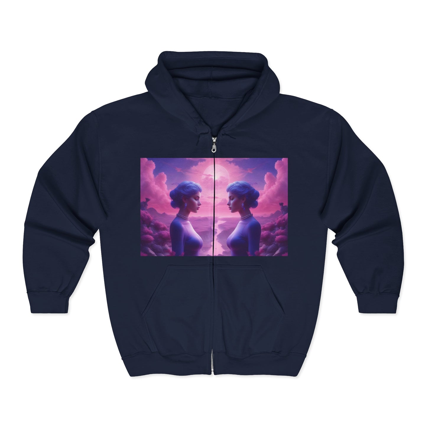 Gemini Zodiac Unisex Hoodie - Blue and Purple Twins Sign Sweatshirt