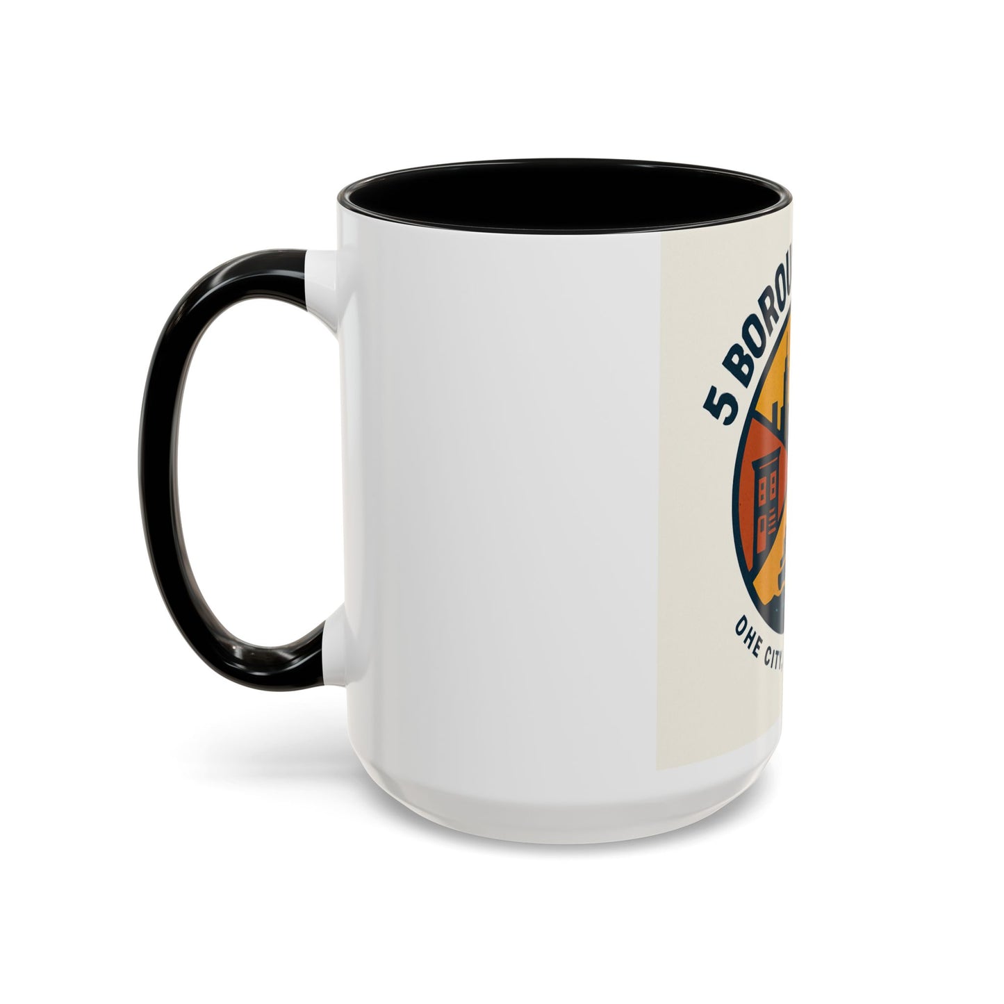 City Pride Accent Coffee Mug - 5 Borough Pledge Design, Unique Gift for NYC Lovers, Travel Souvenir, Office Decor, Coffee Lovers