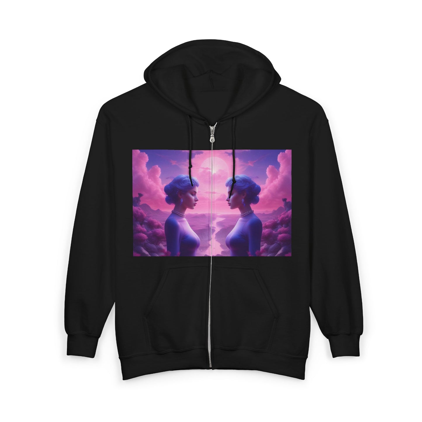 Gemini Zodiac Unisex Hoodie - Blue and Purple Twins Sign Sweatshirt