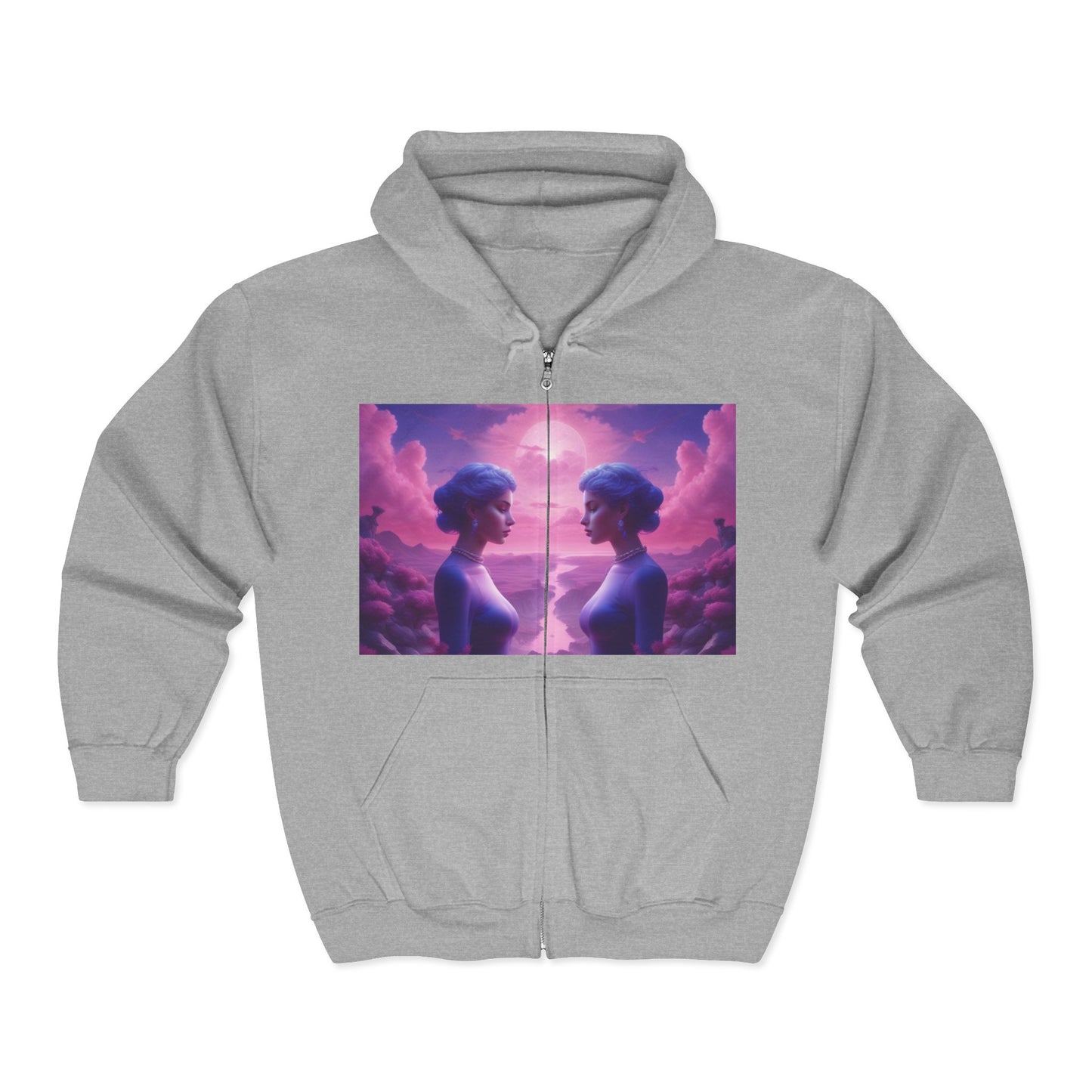 Gemini Zodiac Unisex Hoodie - Blue and Purple Twins Sign Sweatshirt