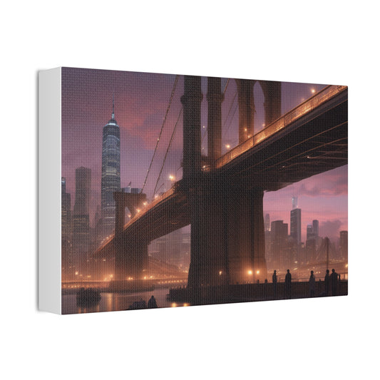 Canvas Stretched Wall Art, Brooklyn Bridge New York City