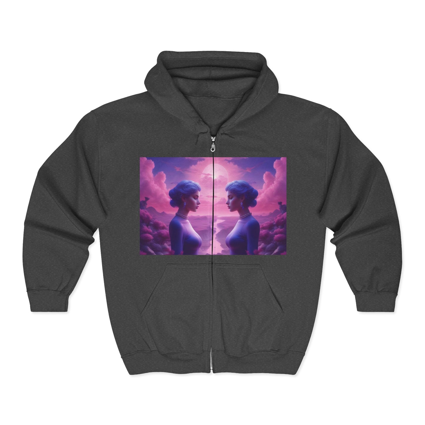 Gemini Zodiac Unisex Hoodie - Blue and Purple Twins Sign Sweatshirt