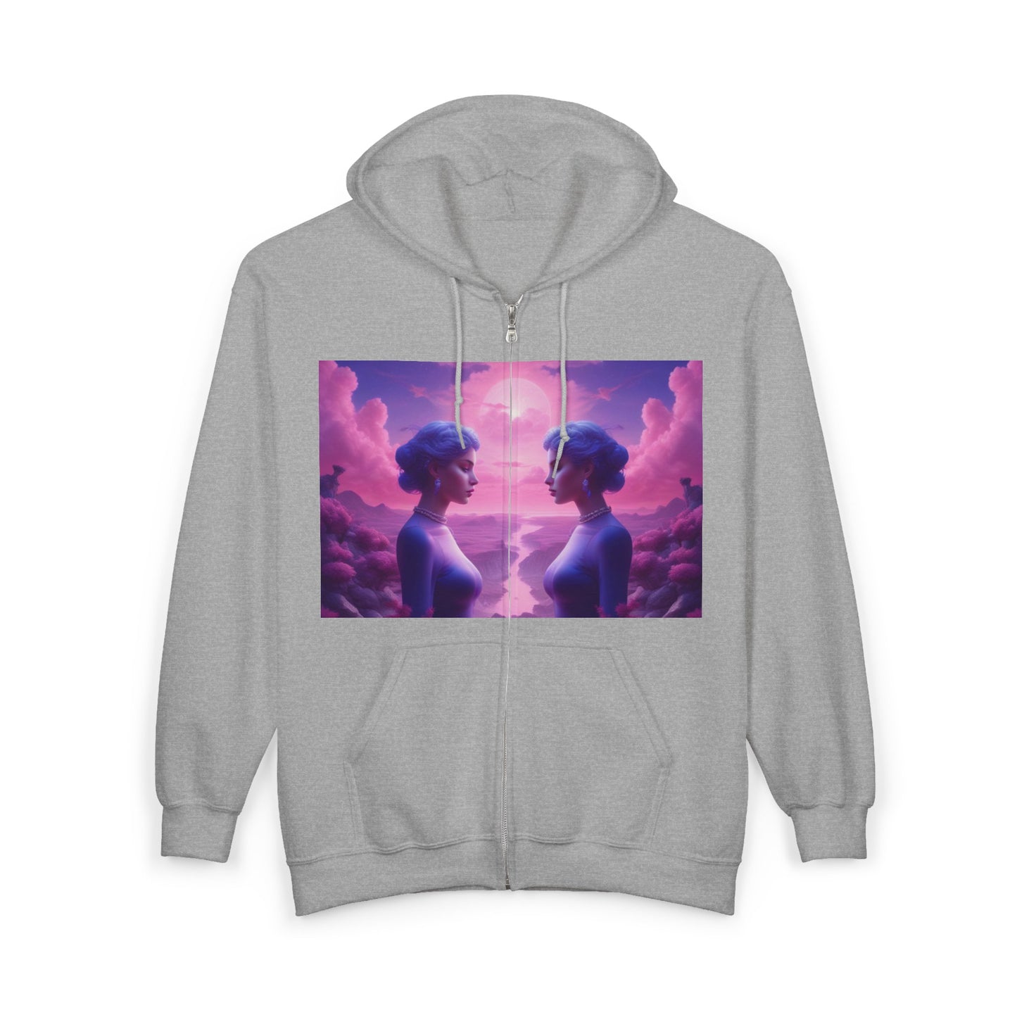 Gemini Zodiac Unisex Hoodie - Blue and Purple Twins Sign Sweatshirt