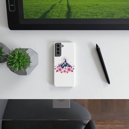 Phone Case Mountains Flowers Snow Slim Snap Case