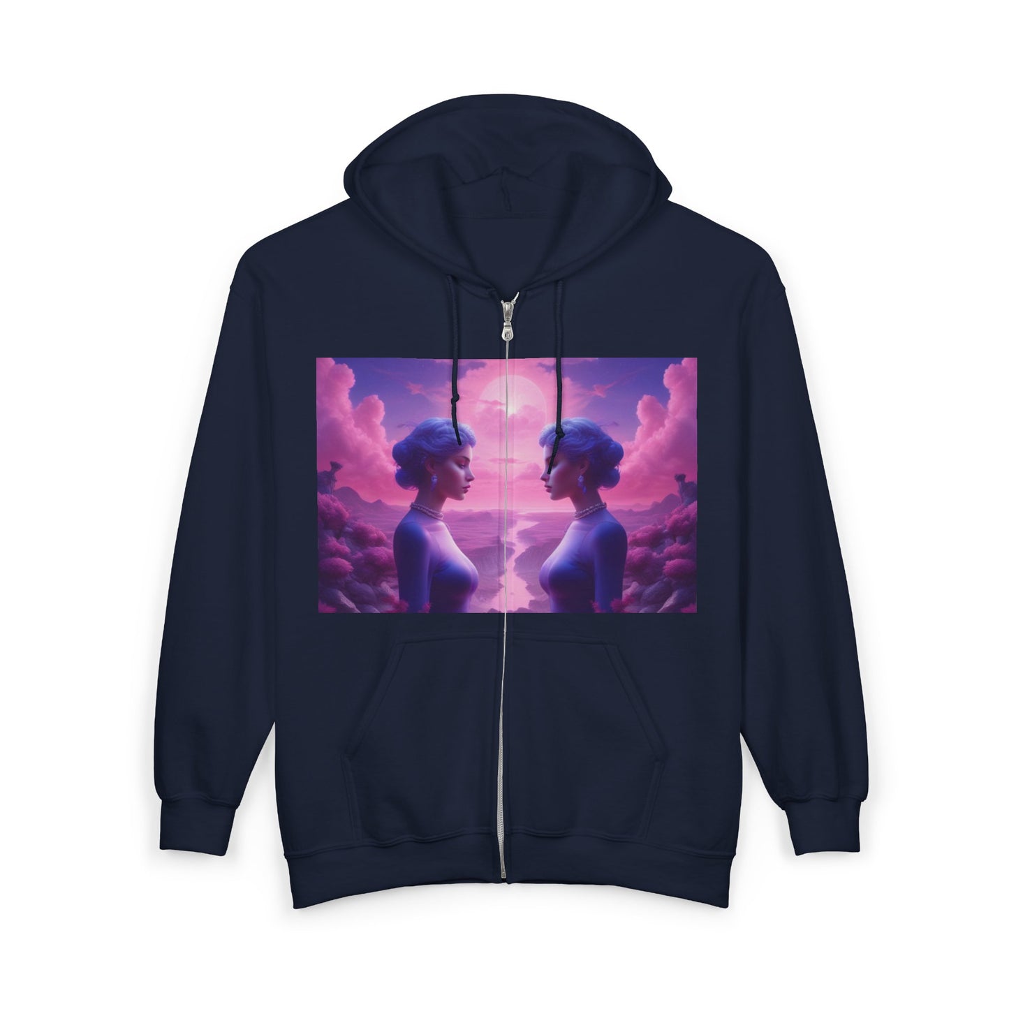 Gemini Zodiac Unisex Hoodie - Blue and Purple Twins Sign Sweatshirt
