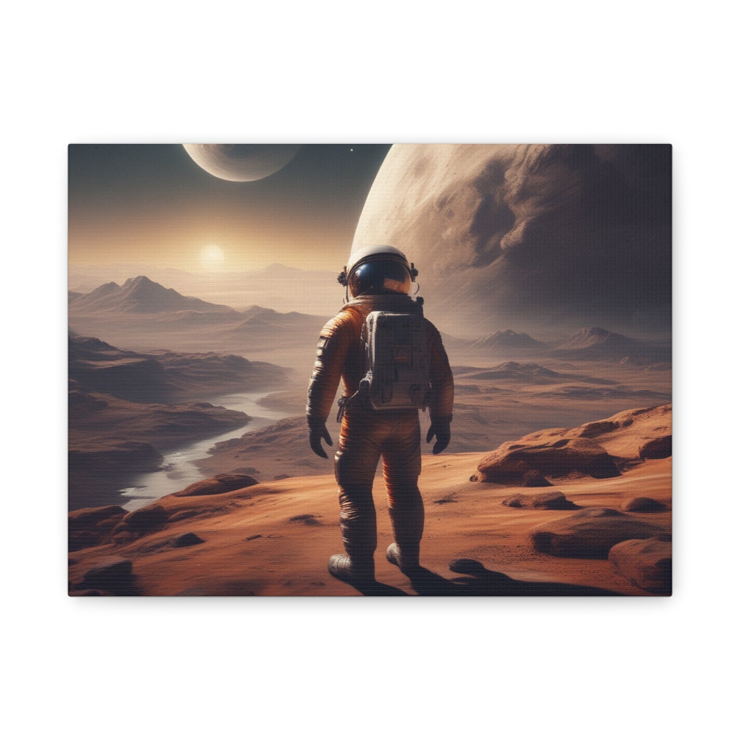 Canvas Print Astronaut Space Planets Moon Matte 25"