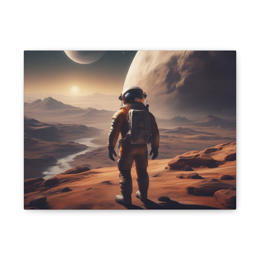 Canvas Print Astronaut Space Planets Moon Matte 25&quot;